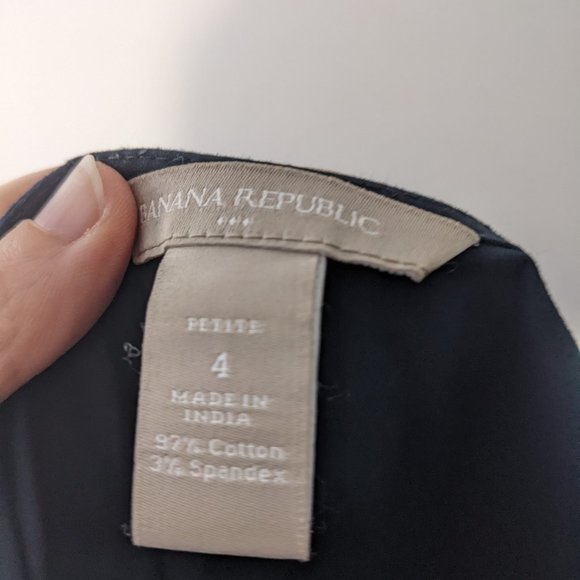 Banana Republic Factory Bold Stripe Fit & Flare Dress Navy White Size 4 PETITE - Picture 8 of 8